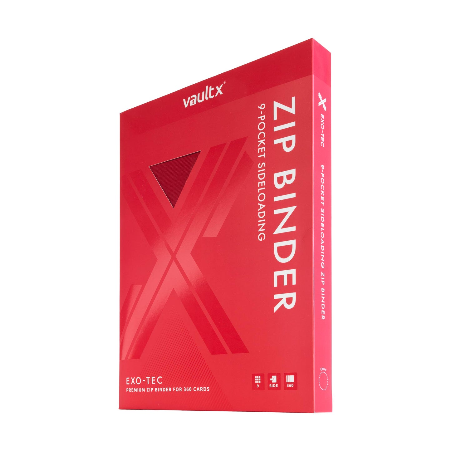 VaultX Exo-Tec Zip Binder - Fire Red (9-Pocket)