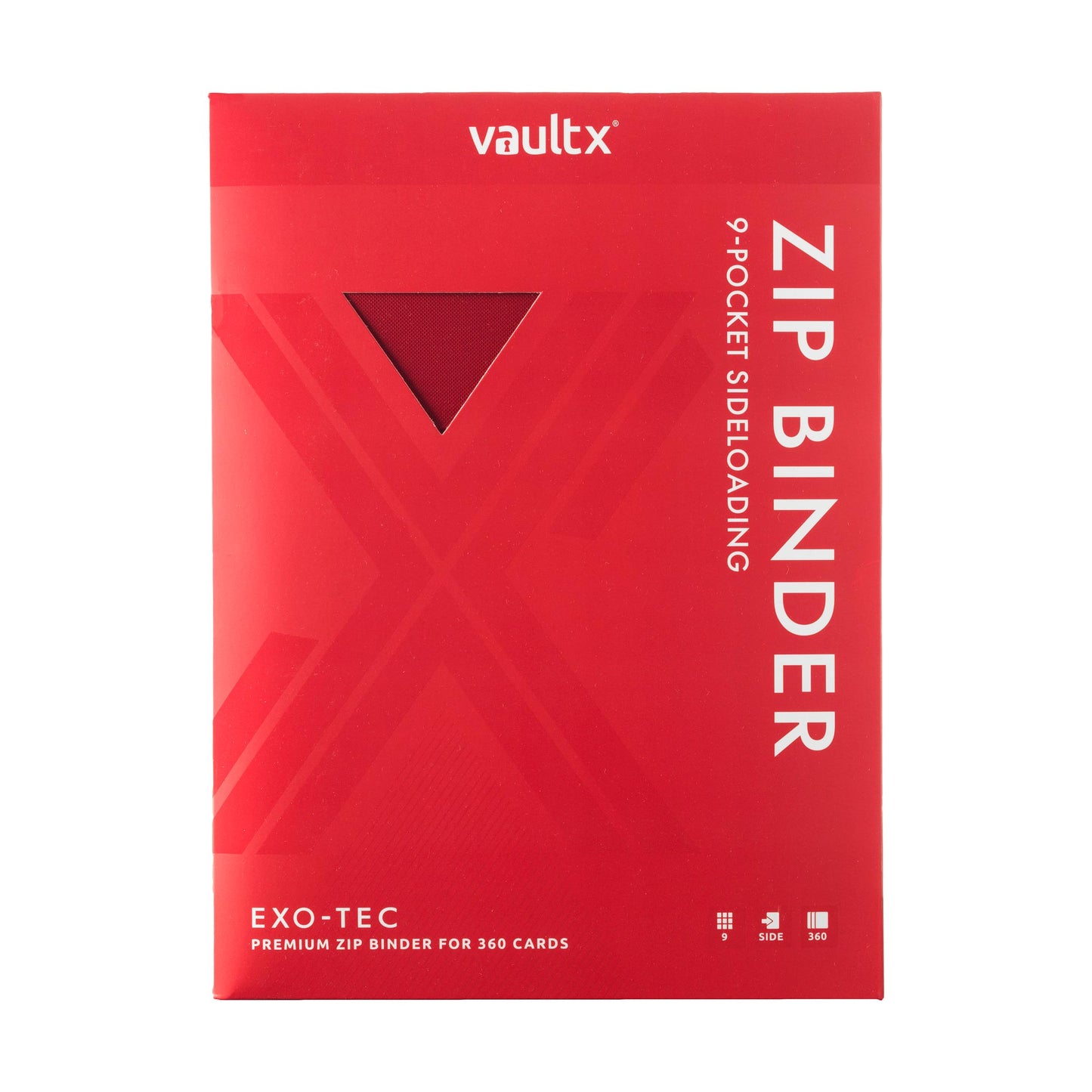 VaultX Exo-Tec Zip Binder - Fire Red (9-Pocket)