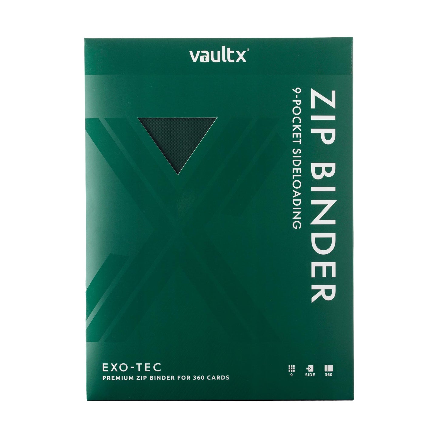 VaultX Exo-Tec Zip Binder - Forest Green (9-Pocket)