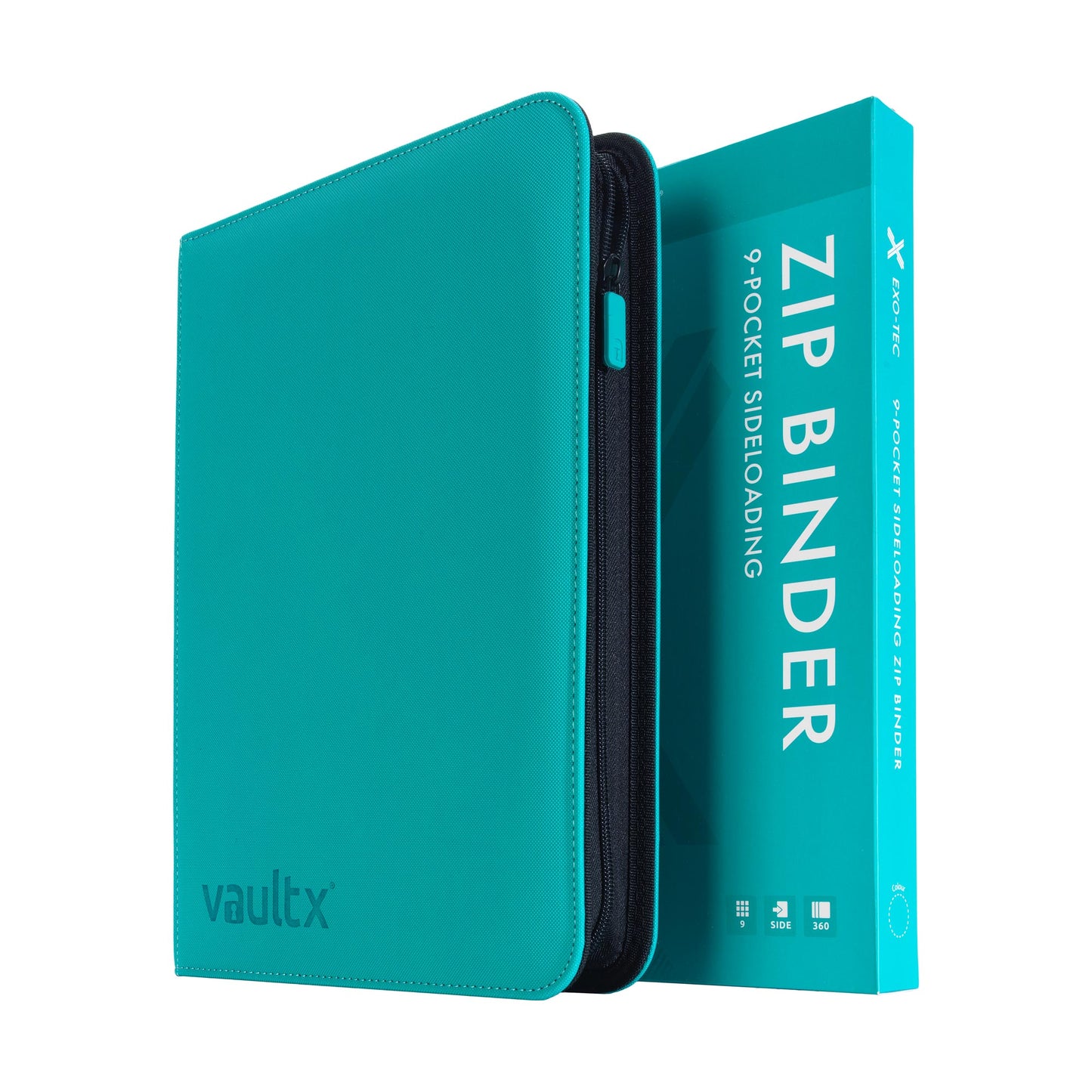 VaultX Exo-Tec Zip Binder - Ocean Blue (9-Pocket)