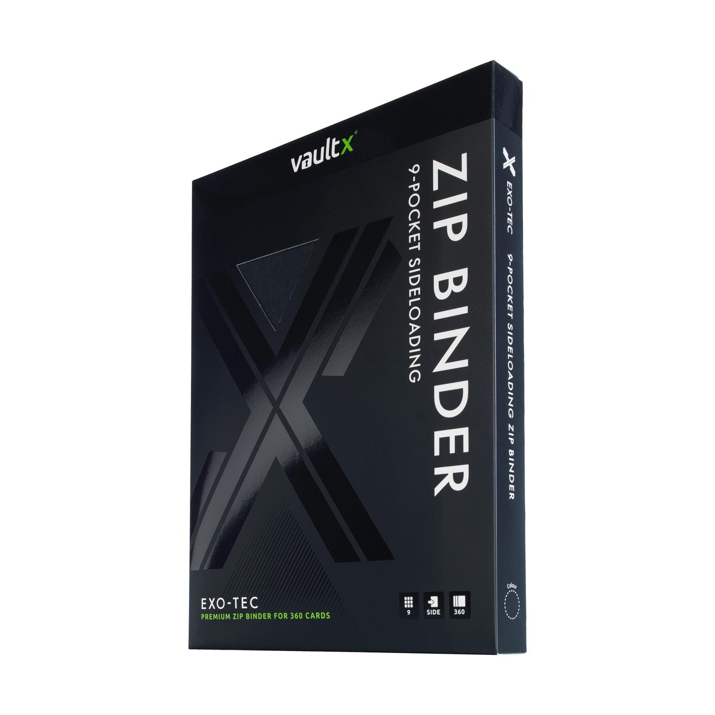 VaultX Exo-Tec Zip Binder - Signature Black (9-Pocket)