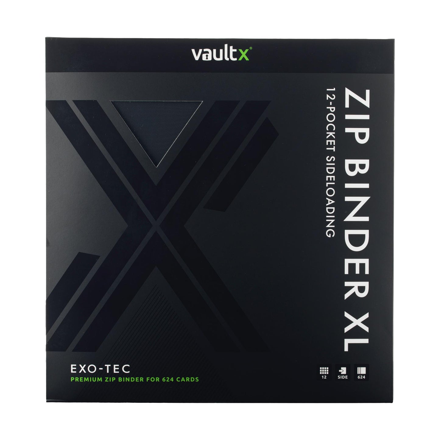 VaultX Exo-Tec Zip Binder - Signature Black (XL 12-Pocket)